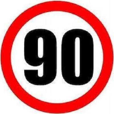 Σήμα ορίου ταχύτητας 90 φορτηγών αυτοκόλλητο