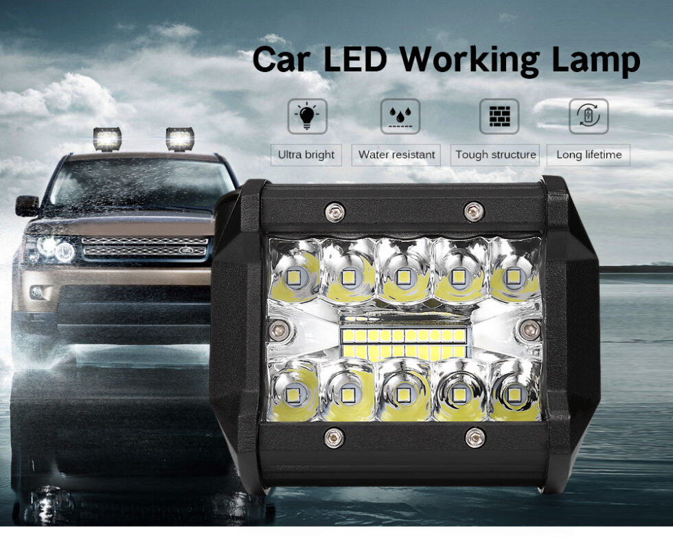 LED τετράγωνος προβολέας 60W Car LED Working Lamp