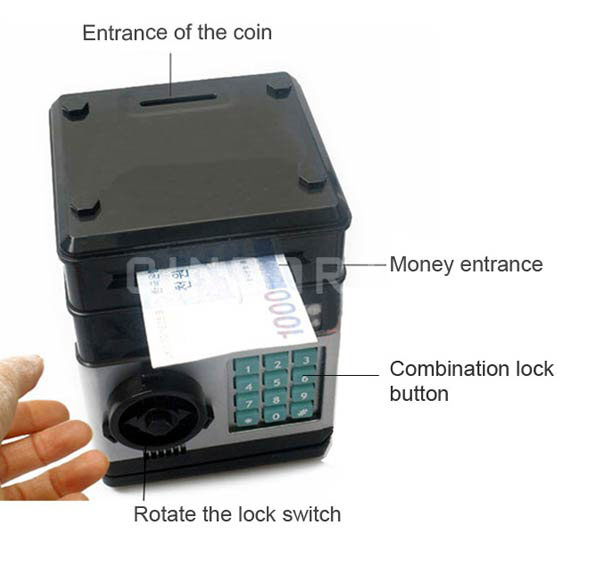 Hλεκτρονικός κουμπάρος με κωδικό ασφαλείας - Number bank μαύρο