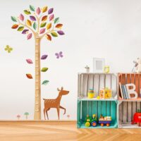 Αυτοκόλλητο τοίχου χάρακας για παιδικό δωμάτιο με ελαφάκι JM7187