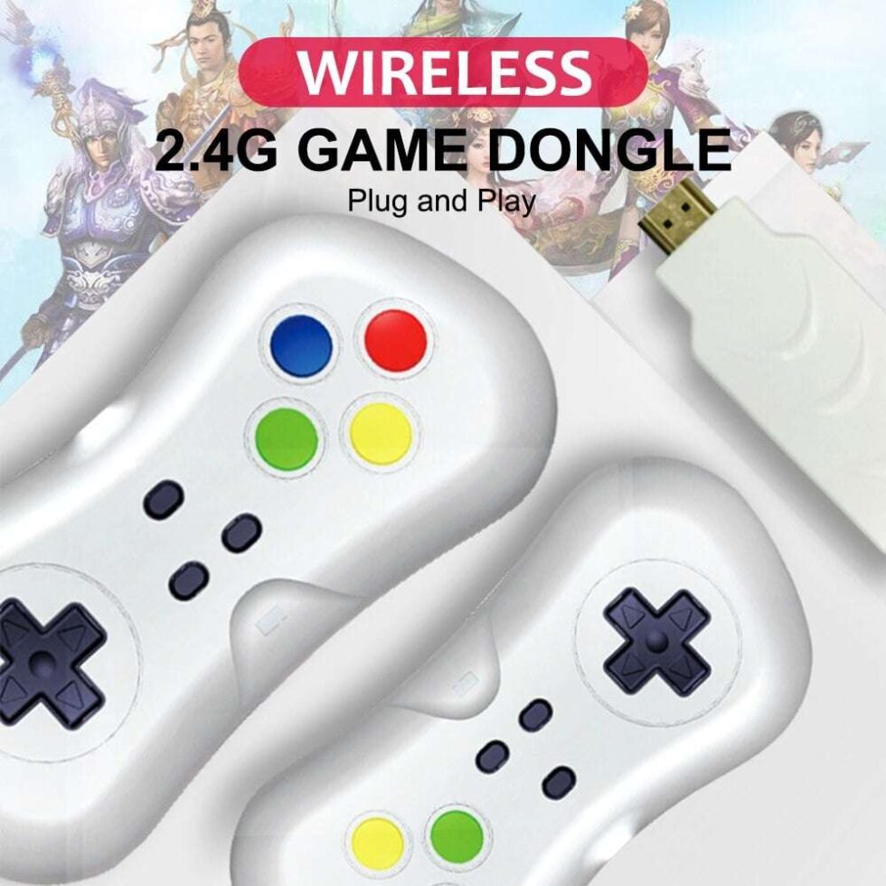 Ασύρματη ρετρό κονσόλα με περισσότερα απο 620 παιχνίδια 2,4G Wireless game dongle με 2 χειριστήρια 6+