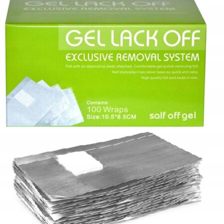 Φύλλα αλουμινίου για αφαίρεση gel με εγκοπές - Gel lack off 100τμχ