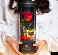 Τριαντάφυλλο σε κουτί με led καρδούλα - Forever rose immortal flower