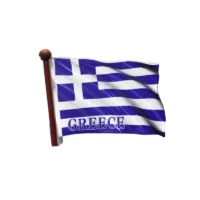 Μεταλλικό μαγνητάκι σουβενίρ σημαία Greece 12τμχ