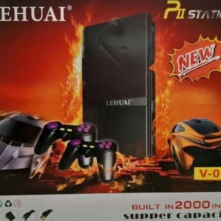 Κονσόλα παιχνιδιών με 2000 ενσωματωμένα παιχνίδια και 2 χειριστήρια Pii Station Lehuai V-008 σε μαύρο χρώμα