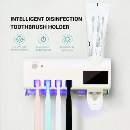 Διανεμητής οδοντόκρεμας με βάση για 4 οδοντόβουρτσες και αποστειρωτήςοδοντόβουρτσες και αποστειρωτής