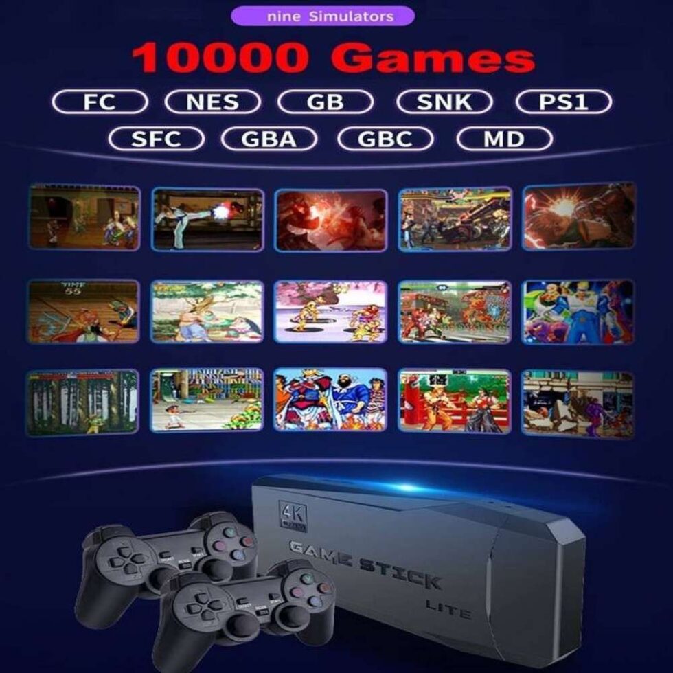 Κονσόλα Παιχνιδιών Game Stick 4K με 10000+ Ρετρό Παιχνίδια και 2 Ασύρματα Χειριστήρια tapandaola.gr