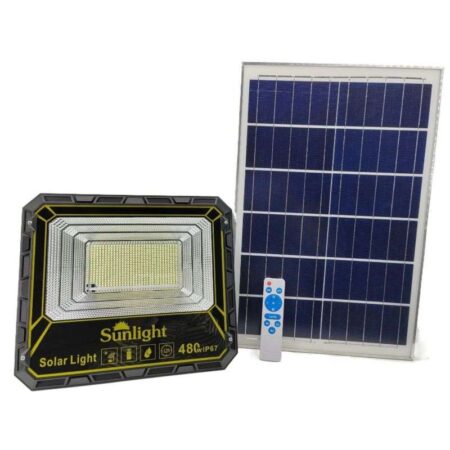 Ηλιακός προβολέας led 480W με πάνελ & τηλεχειριστήριο – Solarlight