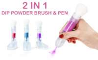 Στυλό μανικιούρ 2 σε 1 για σωστή τοποθέτηση glitter dusts με δοχείο ανακύκλωσης και βούρτσα καθαρισμού
