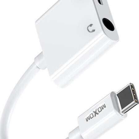 Moxom MX-AX19 Μετατροπέας USB-C male σε 3.5mm / USB-C female Λευκό